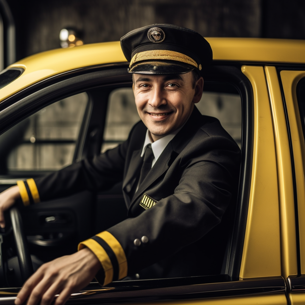 Taxifahrer im Anzug
